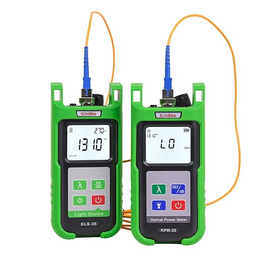 Optic Fiber Power Meter KomShine KPM-35 w/ 7 Wavelengths 850 980 1300 1310 1550 1625nm + Optical Fiber Singlemode Light Source KLS-35 1310/1550nm Support Self Calibration
