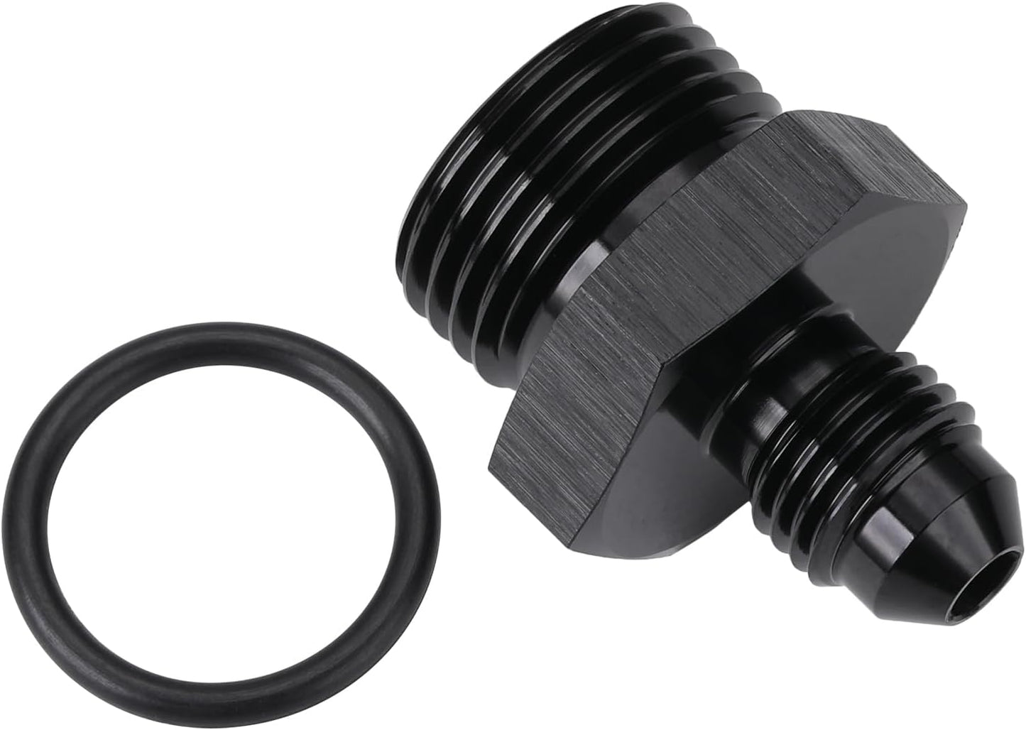 4AN Male Flare to 8AN ORB O-ring Boss Fuel Pump Rail Adapter Fitting Aluminum Black