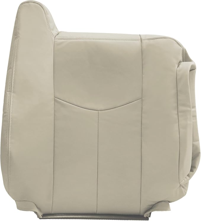 Driver and Passenger Side Bottom and Top Lean Back Leather Seat Covers Light Neutral Tan #522 or 52i Compatible with Chevy Avalanche Tahoe Suburban GMC Yukon XL 2003 2004 2005 2006