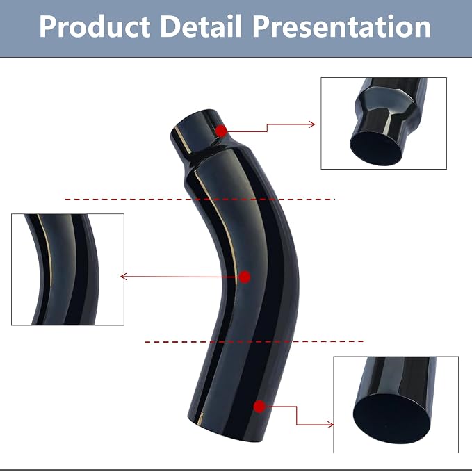 Universal 4" to 5" Exhaust Elbow Pipe with Steel Clamp - Silver Chrome or Black Painted for Car, Truck & Diesel