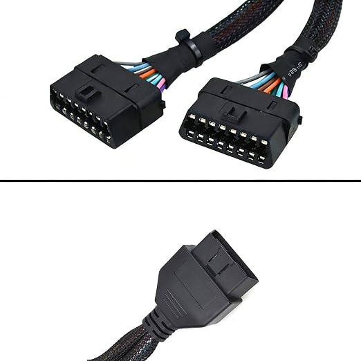 REARMASTER® Harness kit OBD Y Splitter Cable for Ford&Chrysler&GM OBD2 Port,1 Male to 2 Female Extension for GPS Tracker and Automotive Diagnostic Devices