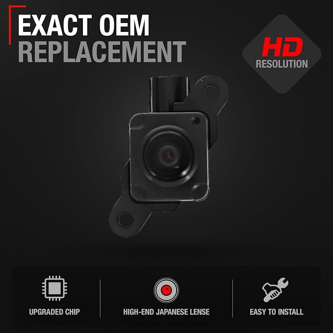 Rear View Backup Camera, Reverse Park Assist - Compatible with 2016-2023 RAM 1500, 2016-2018 RAM 2500/3500 Pickup - OEM 68274731AE, CH1960105