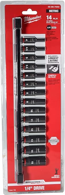 Milwaukee Electric - 14PC Shockwave IMP Duty Metric DP 6-PT Socket Set