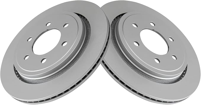 TRQ Rear Brake Rotor Set G Coated Vented Compatible with 2015-2017 Ford F-150