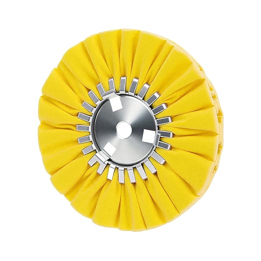 8" Yellow Airway Buffing Wheel,5/8'' Arbor Hole,12 Plys/Hard Polishing for Angle Grinder,1PCS