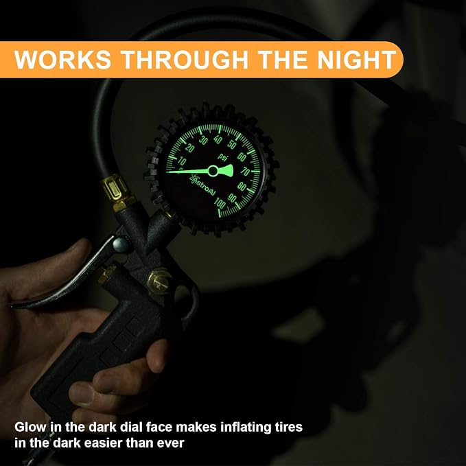AstroAI S8 1500A Car Battery Jump Starter & 100 PSI Glow Dial Tire Pressure Gauge with Inflator