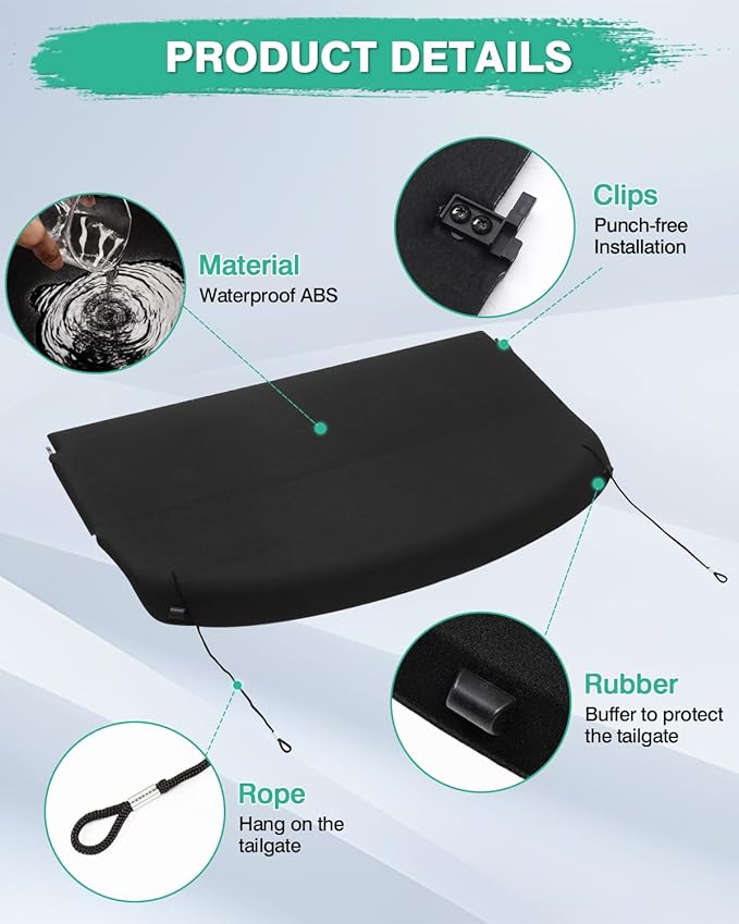 Powerty Cargo Cover for 2023-2025 Honda HRV HR-V, Trunk Cover Privacy Screen Rear Cover Cargo Security Shade for HRV Accessories