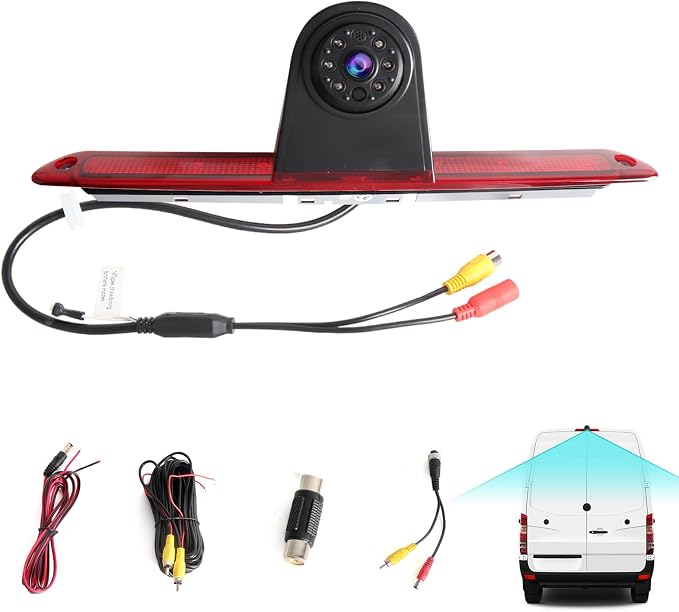 ASURE 3rd Third Brake Light Backup Camera for Mercedes Sprinter NCV3 2006-2018 - 1080P HD Rear View Camera, 170° Wide Angle Night Vision IP67 for VW Crafter Dodge Freightliner Sprinter
