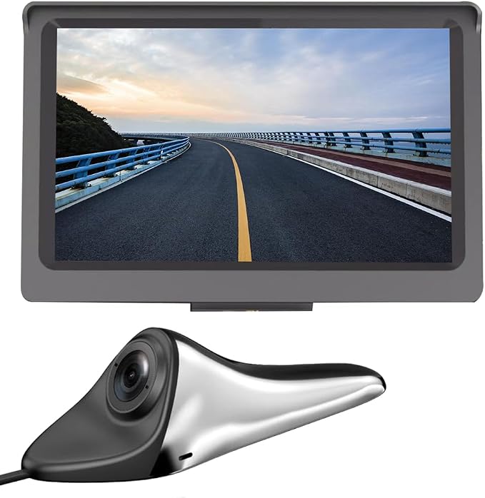 Car Blind Spot Display, HD Side View Camera, Electronic Blind Spot Rearview Mirror Camera with Rotatable Lens (Silver)