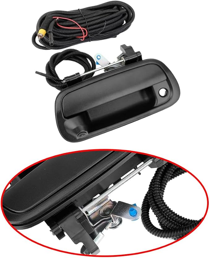 Riloer Tailgate Handle Rear View Camera, Tailgate Door Handle Camera, Compatible with Toyota 2000-2006 Tundra, Backup Tailgate Camera with Static Guidelines