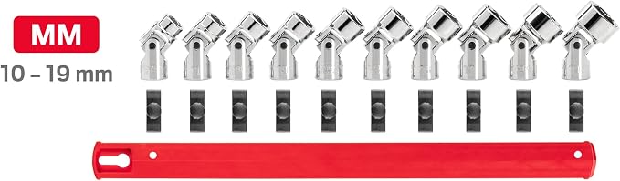 TEKTON 3/8 Inch Drive Universal Joint Socket Set, 10-Piece | SHD91119