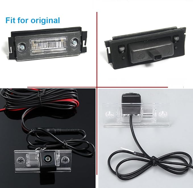 Car Backup Reverse Camera, HD Waterproof Rear-View License Plate Reverse Parking Camera, Vehicle Safety Assistant System, Replacement for Audi A2 8Z0 2001/03-2005/08 (OEM: 8Z0943021)