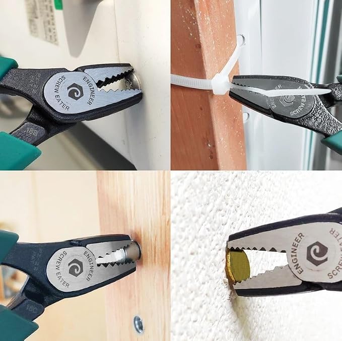 ENGINEER PZ-22 High Leverage Pliers & NS-04 Side Cutters & PZ-78 Heavy Duty Pliers Bundle (Made in Japan)