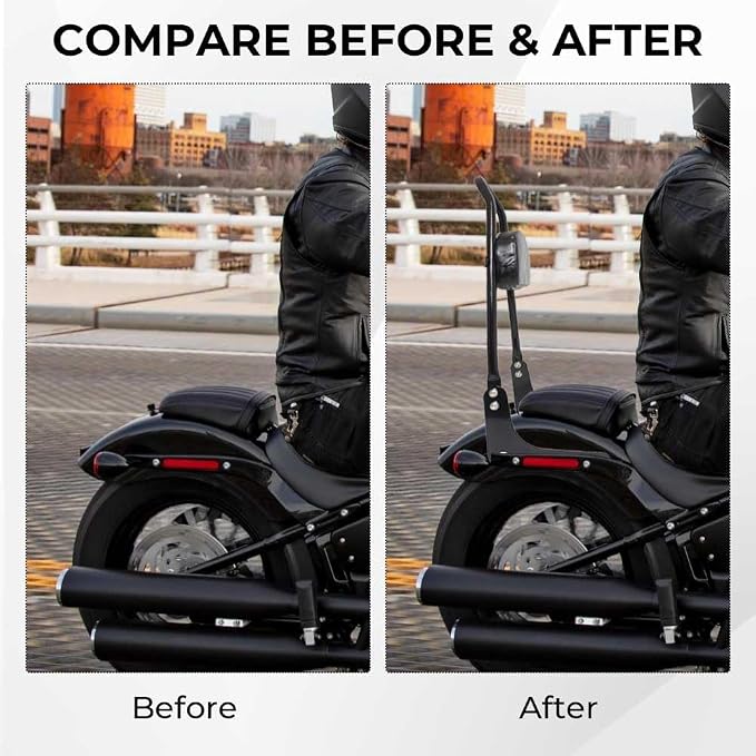 Detachable Passenger Backrest Pad Sissy Bar Fit for 2018-later Harley Softail FLDE FLHC FLHCS FLSL FXST FXBB FXBBS,Black