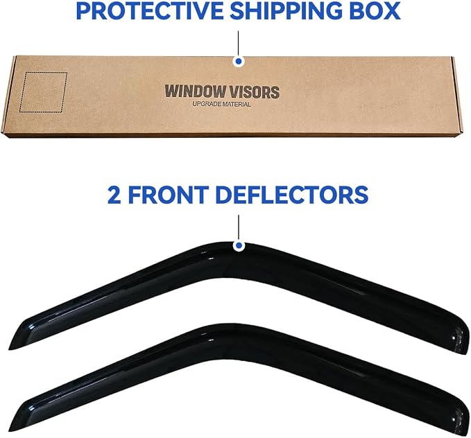 Window Visors Rain Guards for 1987-1996 Dodge Dakota, Out-Channel Window Vent Wind Deflectors Visors Shades for 87-96 Dakota