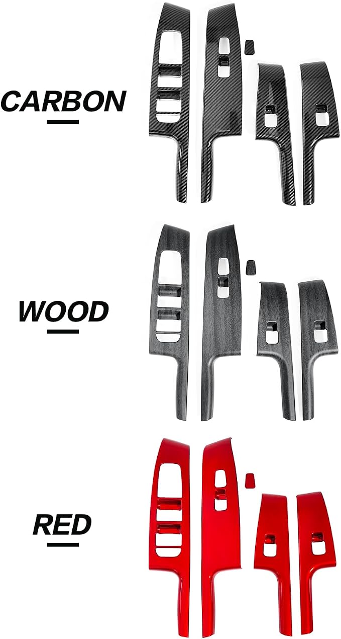 YOUTOOCAR 4PCS Window Switch Panel Trim Covers Compatible with Kia Soul 2022-2026 Accessories (Carbon Fiber Pattern)