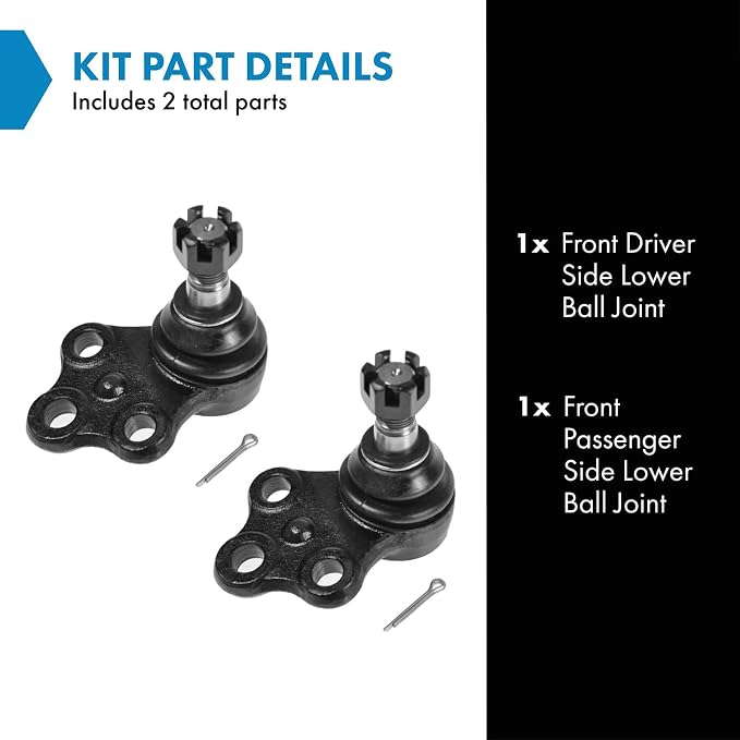 TRQ Front Lower Driver and Passenger Side Ball Joint Set Compatible with 1996-2004 Nissan Pathfinder 1997-2003 Infiniti QX4
