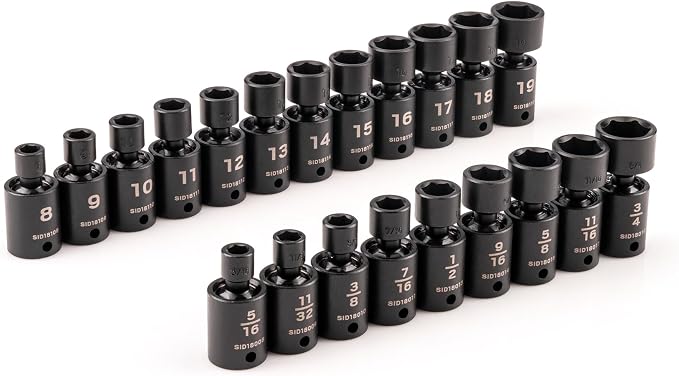 TEKTON 3/8 Inch Drive Universal Joint Impact Socket Set | SID97004