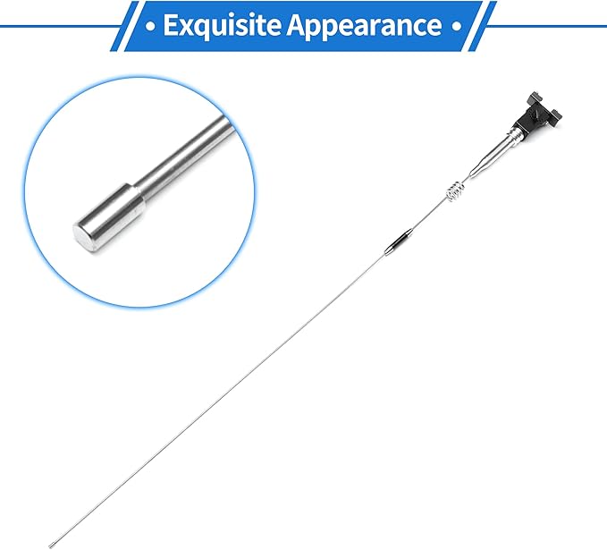 1 Pc Clipped Dummy Antenna 41.7" Aerial for Decoration Only Universal Car Truck Mount Black Silver Tone Rear