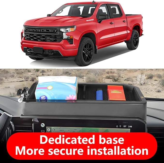 Car Phone Holder Center Console Organizer For Chevrolet Silverado 1500 2022-2026，2500HD 3500HD 2024-2026，GMC Sierra 1500 2022-2026【13.4" Screen】Auto Accessories Interior Decoration Cell Mount case