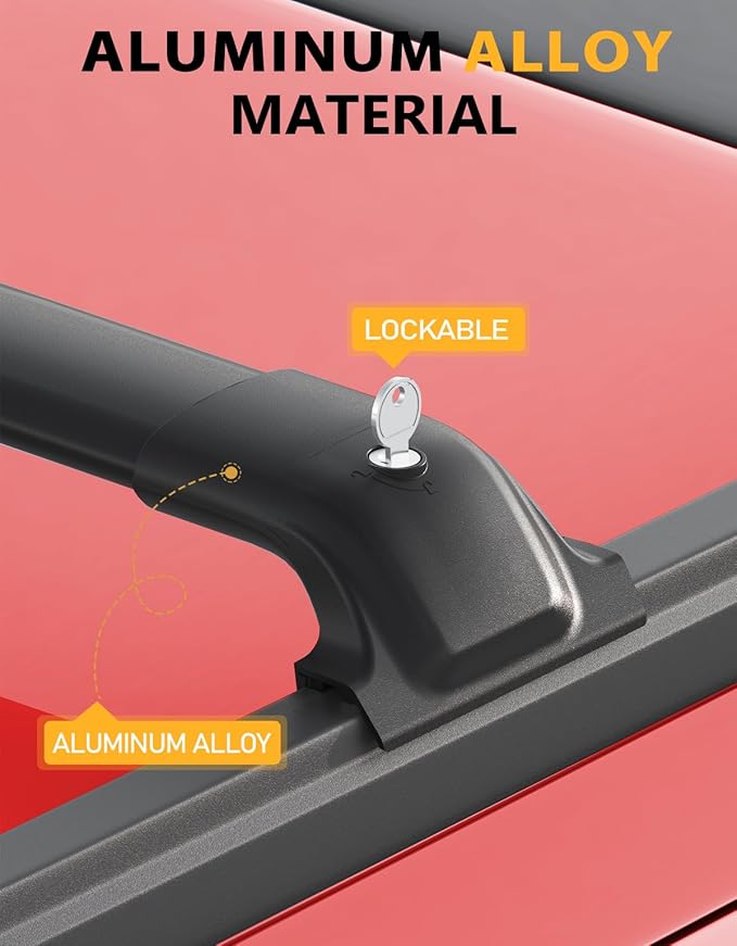 Tuyoung 260lbs Lockable Roof Rack Cross Bars Compatible with Toyota Sequoia 2023-2026 with Flush Rails，Aluminum Roof Rails Crossbars Cargo Bars Canoe Kayak Car Snowboard Rooftop Cargo Carrier Luggage