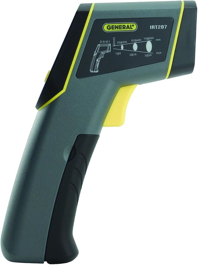 General Tools Non-Contact Digital Laser Temperature Gun, Thermal Detector, -4 to 608 degrees F (-20 to 320 degrees C) - For Cooking/BBQ/Food/Fridge/Pizza Oven/Engine