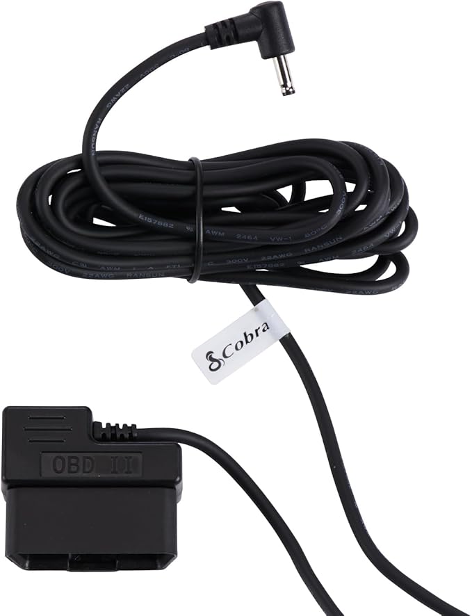 OBDII to Barrel Connector Power Cord with for Cobra Radar Detectors, Compatible with Cobra RAD350 380 450 480i 700i for Windshield or Mirror Mount Applications
