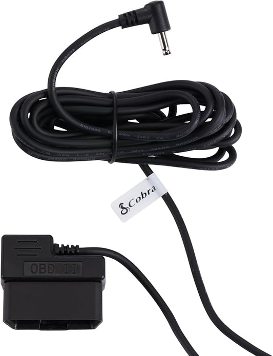 OBDII to Barrel Connector Power Cord with for Cobra Radar Detectors, Compatible with Cobra RAD350 380 450 480i 700i for Windshield or Mirror Mount Applications