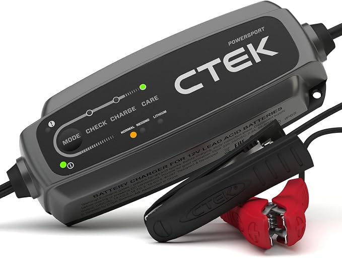 CTEK 40-339 CT5 12V Smart Battery Charger & 56-304 Comfort Connect Extension Cable Bundle – Automatic Maintainer for Lead-Acid, AGM & LiFePO4 Batteries with Extended Reach