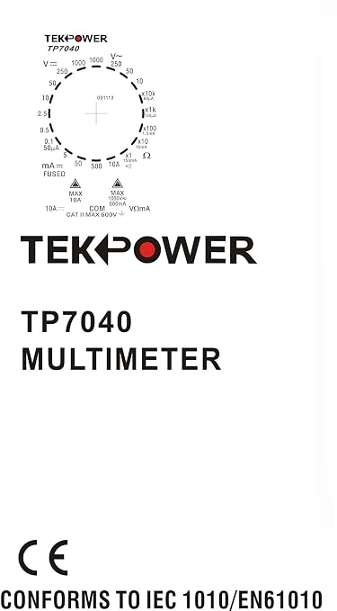 Tekpower TP7040 20-Range AC/DC Analog Multimeter General Purpose with High Accuracy and Well Built Details, Strong Needle