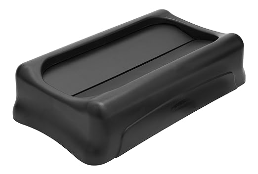Rubbermaid Commercial Products Slim Jim Trash Can Swing Lid, Black, Plastic, Compatible with 16/23 Gallon Slim Jim Containers/Garbage Can, For Kitchens/Classrooms/Offices/Back of House