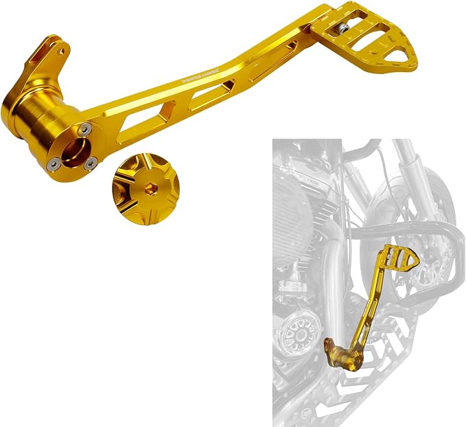 POWER JAMES 10.2" Long Gold Foot Brake Shifter, Brake Shift Lever, Foot Controls Fits for Harley Davidson 2014-25 Touring Models (Gold)