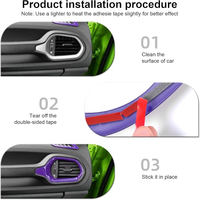 CheroCar 31 PCS Full Set Interior Decoration Trim Kit Steering Button Cover Door Handle Cover Air Outlet Cover Cup Holder Gear Cover Trim Door Speaker Cover for Jeep Renegade 2016-2018,Purple…