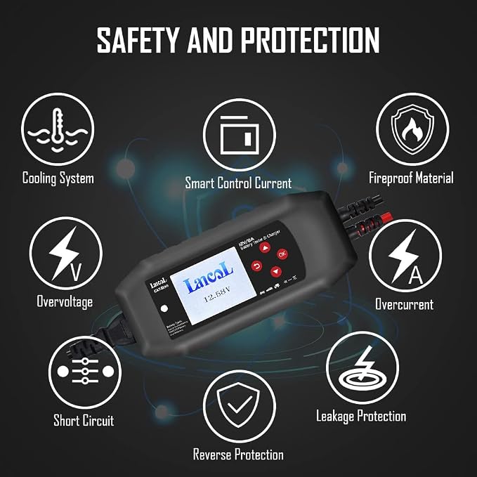 CAT-500 12V Car Battery Tester & Charger, 2-in-1 8-Step Smart Battery Charger with Cranking & Charging System Test, 100-3000 CCA Battery Load Tester