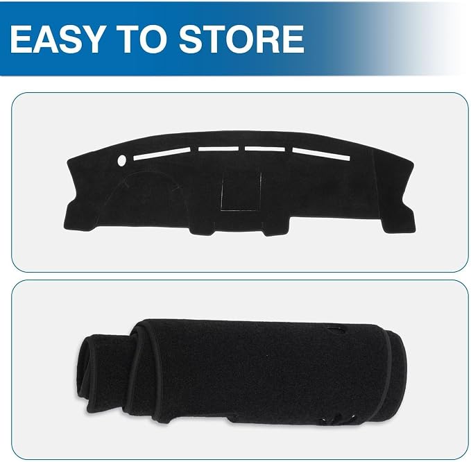 KUST Black Dash Cover for Ford F150 F-150 2004-2008, 2004-2008 Lincoln Mark LT Left Hand Driving Polyester Dashboard Cover Non-Slip Interior Accessories for F150 Custom Fit Dash Mat Sunshade No Glare