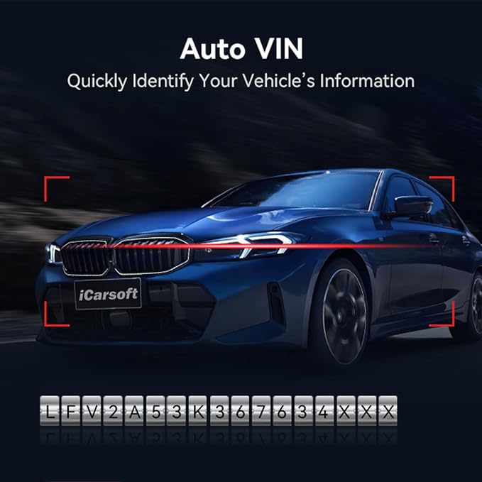 iCarsoft OBD2 Scanner Diagnostic Tool for BMW/VW/Audi, BMM V2.0 (Enhanced Ver) All System 9 Maintenance Resets Battery Registration/Battery Test Code Reader Auto VIN -16PIN OBDII Adapter