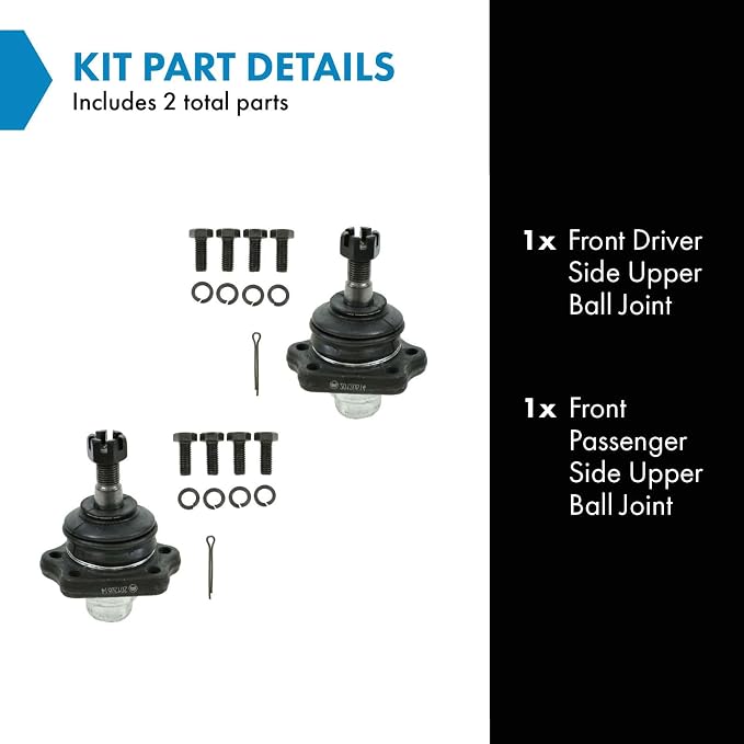 TRQ Front Upper Driver and Passenger Side Ball Joint Set Compatible with 1980-1986 Nissan 720 1986-1994 D21 1987-1995 Pathfinder 1995-1997 Pickup