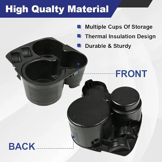 ANDPLAY Center Console Cup Holder Attachment Compatible with Nissan Altima 2007 2008 2009 2010 2011 2012, Black 68431-JA00A