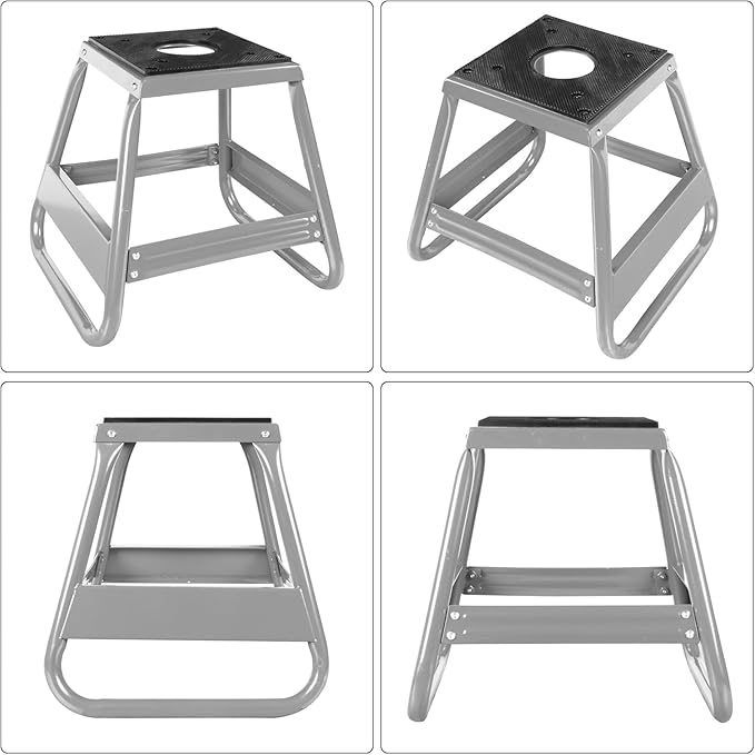Big RED Dirt Bike Stand, 1000lb Capacity, Universal Detachable Maintenance Motorcycle Lift for Kawasaki, Honda, Yamaha, Silver