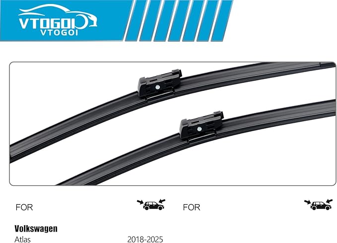 OEM Windshield Wiper Blades Replacement for VW Wolkswagen Atlas 2018 2019 2020 2021 2022 2023 2024 2025, All Weather Original Factory Quality Front & Rear Wipers Set 26"+22"+12" (Pack of 3)