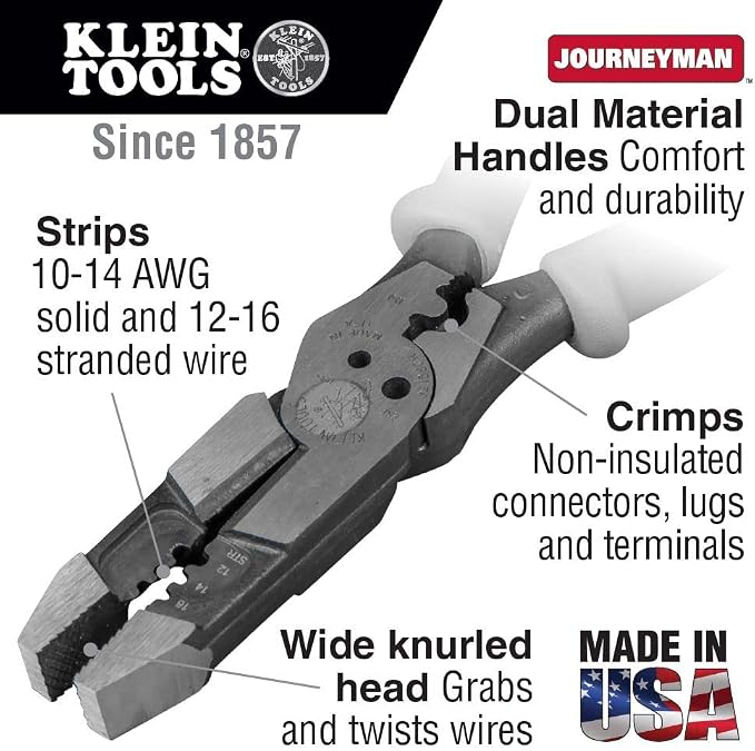 Klein Tools J207-8CR Needle Nose Pliers and J215-8CR Multitool Pliers Bundle
