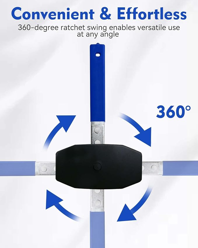 Witaxima Upgraded Brake Caliper Compression Tool 4 in 1 Universal Caliper Piston Compressor Tool with 4 Brake Caliper Hangers Brake Pad Spreader Tool with 360°Swing Ratchets for Car Brake Repair Blue