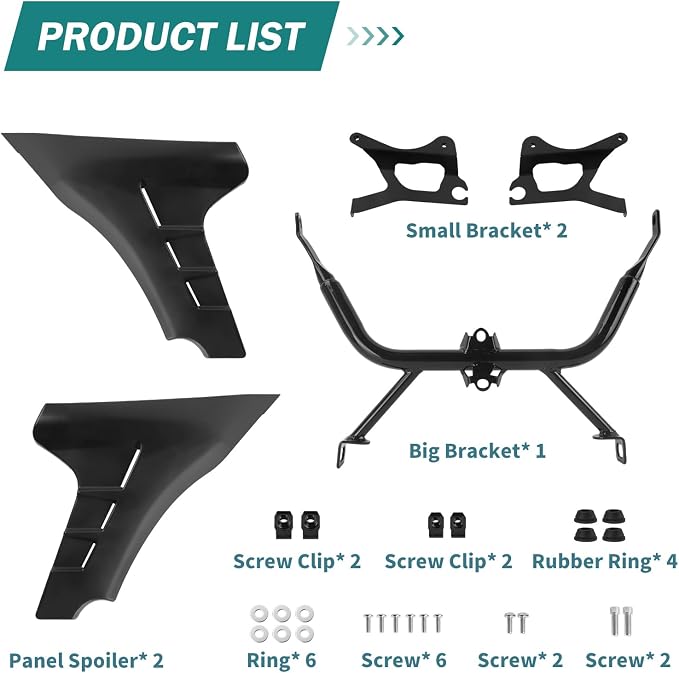 Motorcycle Side Fairing Panel Spoiler Support Brackets Covers Fit for Harley Touring FLTRXSE 2023-later CVO Road Glide ST FLTRXSTSE 2024-2025 (Matte Black)