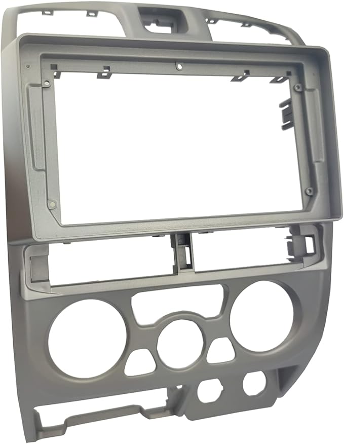 Double Din Dash Radio Trim Kit for Isuzu D-Max MU-7 Chevrolet Colorado Installation Bezel 9 Inches (2001-2005 Silver)