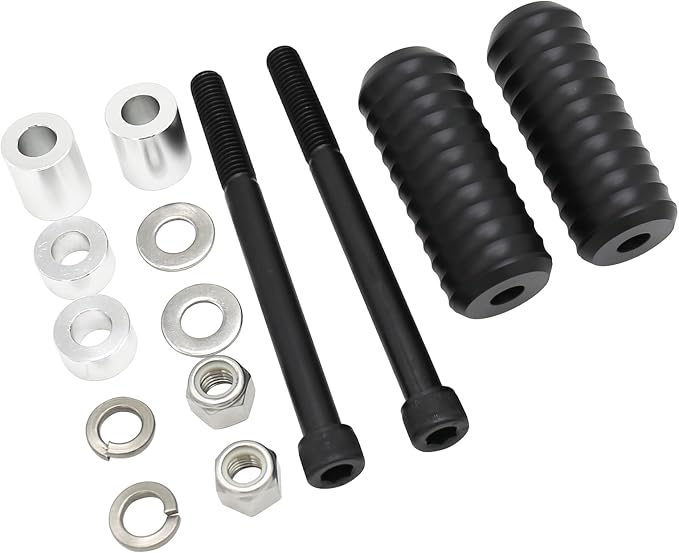 4" Motorcycle Frame Sliders Falling Crash Protector Upper Shock Mount Guards Falling Side Protector No Cut Kits Fit for Dyna 2006-2017 (Gripple Style)