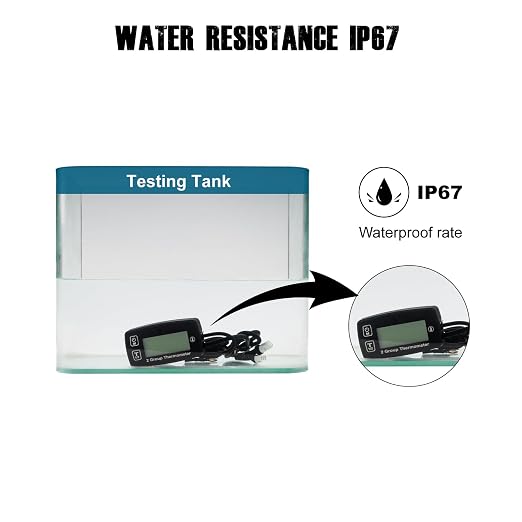 LCD Display Digital Engine Temperature Gauge Thermometer Waterproof Thermometer is Designed to Measure Engine Temperatures Such as Ships,Lawn Mowers,Snowblowers,Chainsaws,etc