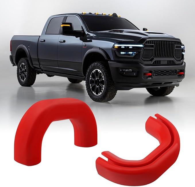 Front Tow Hooks Covers for RAM 2500/3500 2019-2026, Hitch Cover Customized Car Tow Hooks Compatible with RAM 2500/3500 Accessories 2019-2026 (Red)