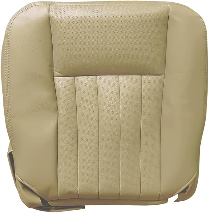 Passenger Side Bottom Seat Cover Replacement Perforated Compatible with Lincoln Navigator 2005-2006 Microfiber Leather Tan