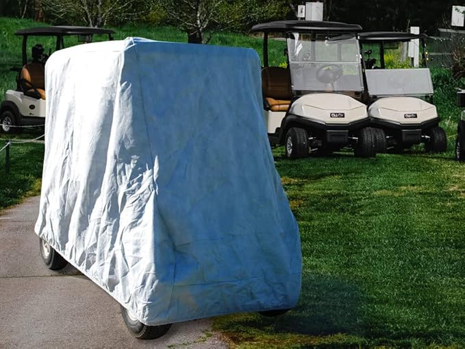 CarsCover HD Waterproof Golf Cart Cover 2 Passenger 5 Layer Storage Covers for Yamaha, Club Car, EZ Go (Fit up to 95 inch Long)