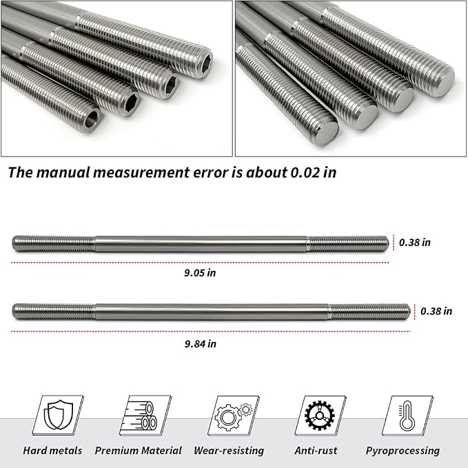 Cylinder Head Stud Bolts Titanium Kit For Big Bear 350 400 Grizzly 350 400 450 Kodiak 400 450, Studs Nuts Kit For Raptor 350 Warrior 350#90105-10136-00 90105-10137-00
